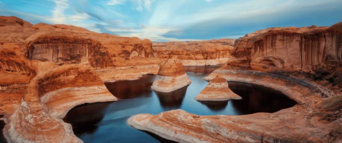 a canyon with a mountain in the background
